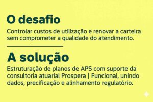 box com desafio da consultoria atuarial Prospera Funcional junto a Unimed